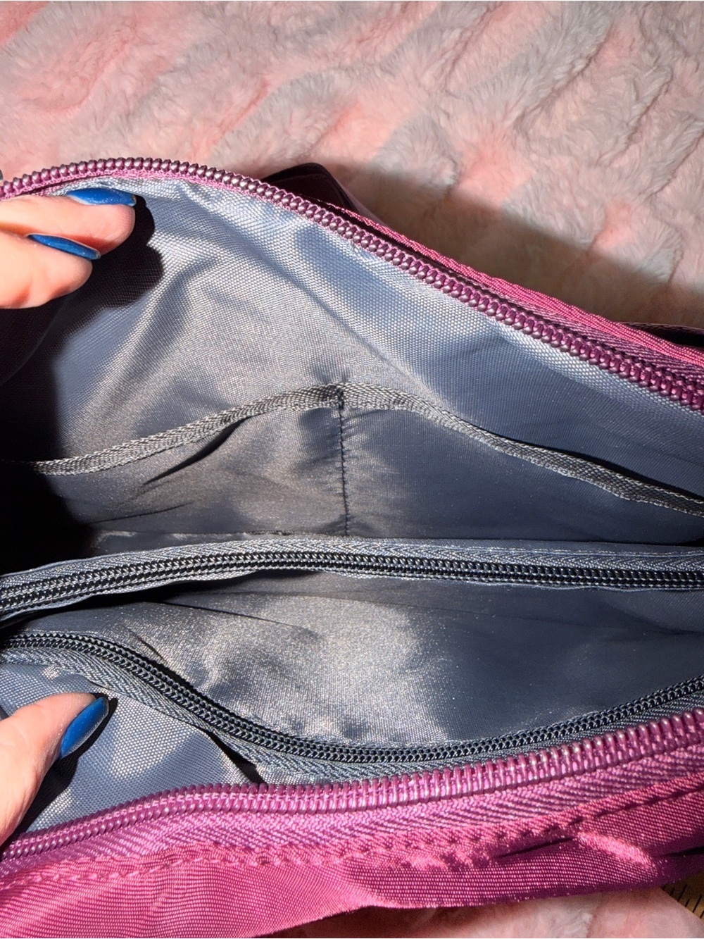 JINGPIN Purple Nylon Crossbody Travel Bag Purse - Picture 6 of 14
